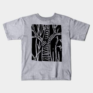 Cherry Tree and Widows - Woodcut Style Kids T-Shirt